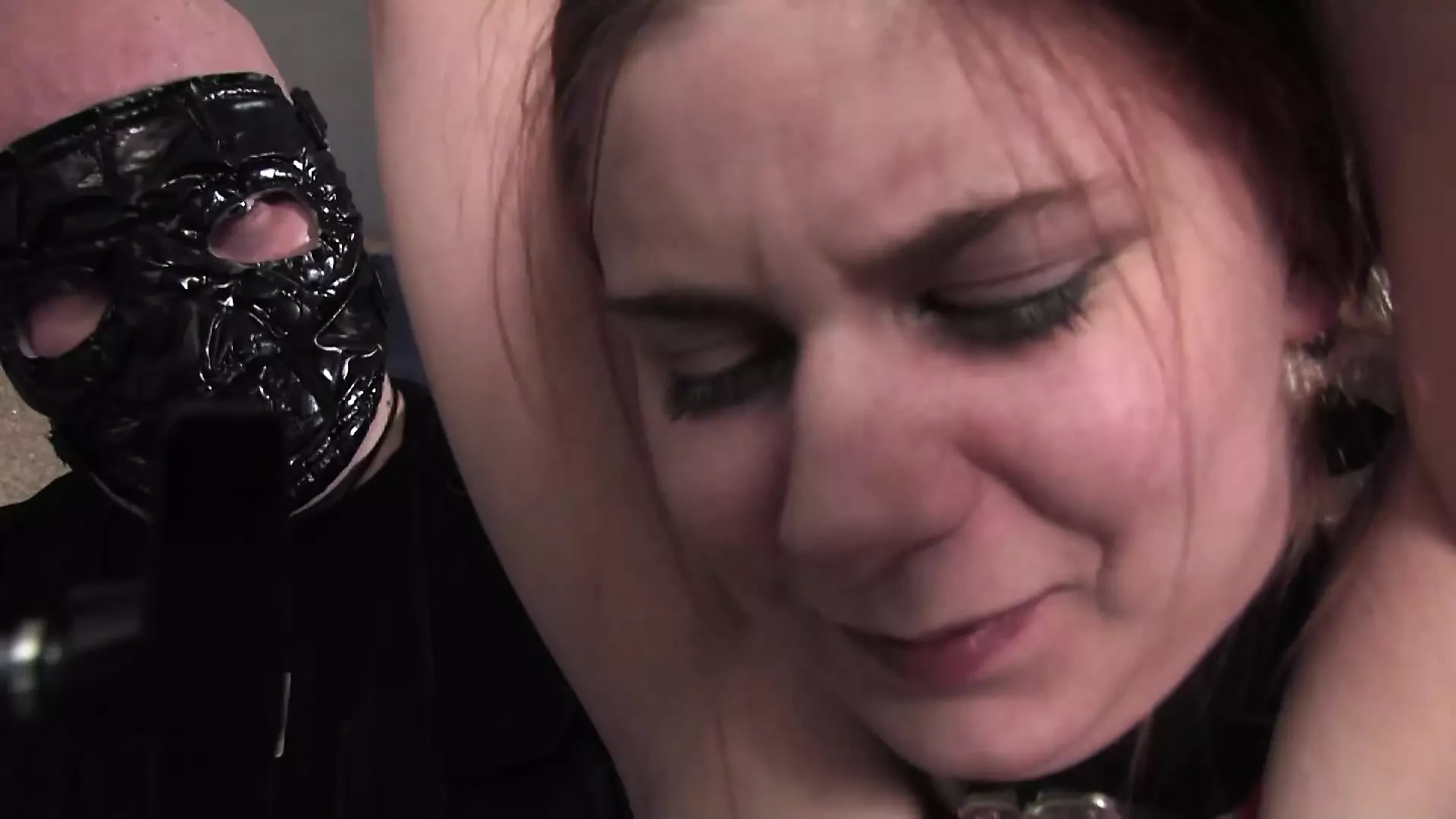 A chubby German brunette gets punished by her master