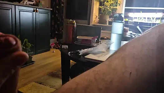 Took my cock out and got helped by working girl in glasses