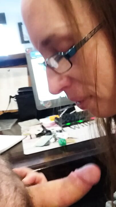Good head from good girl at the office