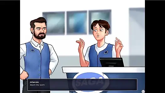 Summertime saga - Josephine gave Johannes a blowjob behind the counter ... Johannes fucked Tina