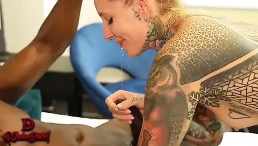 Lisa's Inked Curves Bounce as Shadow Slams Her Wet Cunt!