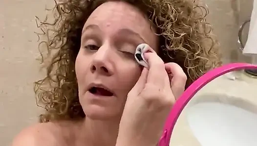 Busty Merce Puts Makeup on Fully Naked