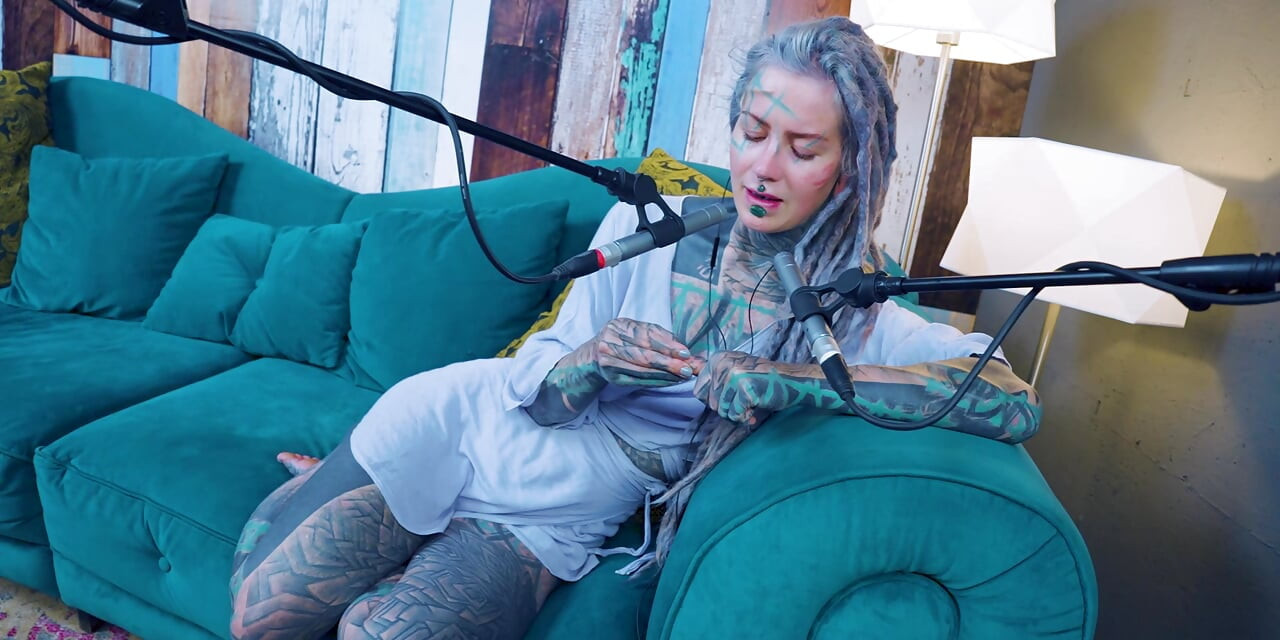 I talk about Z - zeal - ASMR podcast SFW talking goth skinny girl dreadlocks tattoo model inked girl