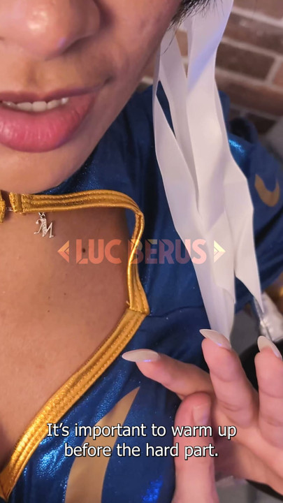 Michy Perez in Chun-Li cosplay trains and fucks Luc Berus until he cums deep inside her with a hot creampie! VIDEO in my bio!