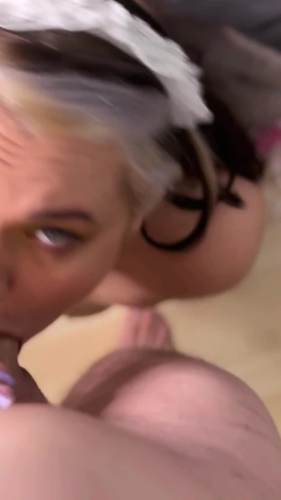 Thrilling moment from "Cleaning lady prefers to give sloppy deepthroats instead of cleaning the house!"
