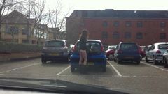 stripping in car park