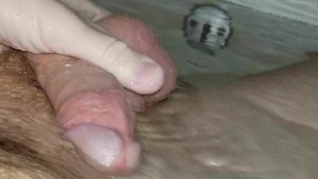 Bathtub close up slow jerk off