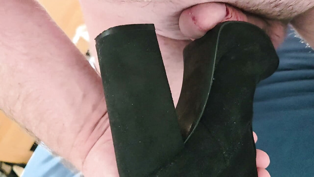 Uitdagende romantiek met zwarte suède overknee GoGo laarzen 36