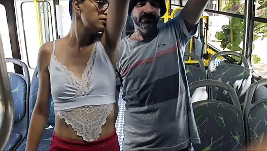 Student Being in the City Bus