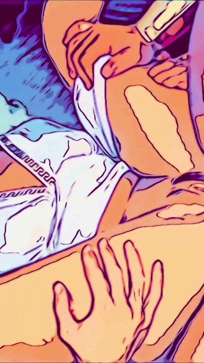 Ass to mouth machine. Hentai cartoon style