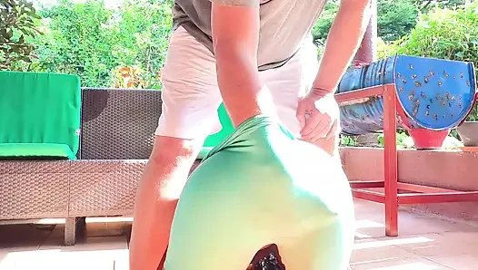 Stepdad Find Me Doing Yoga Outside and Cant Resist My Sweet Young Pussy