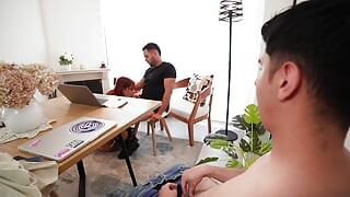 Mute Maid Gets Fucked by Her Bosses in a Quickie in the Kitchen