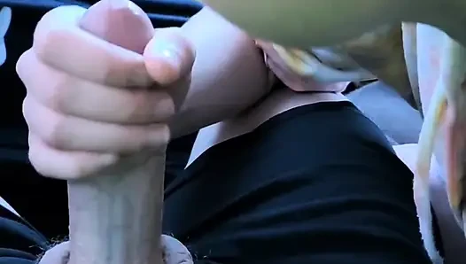 Slutty teen ex girlfriend deepthroats thick cock in the car!