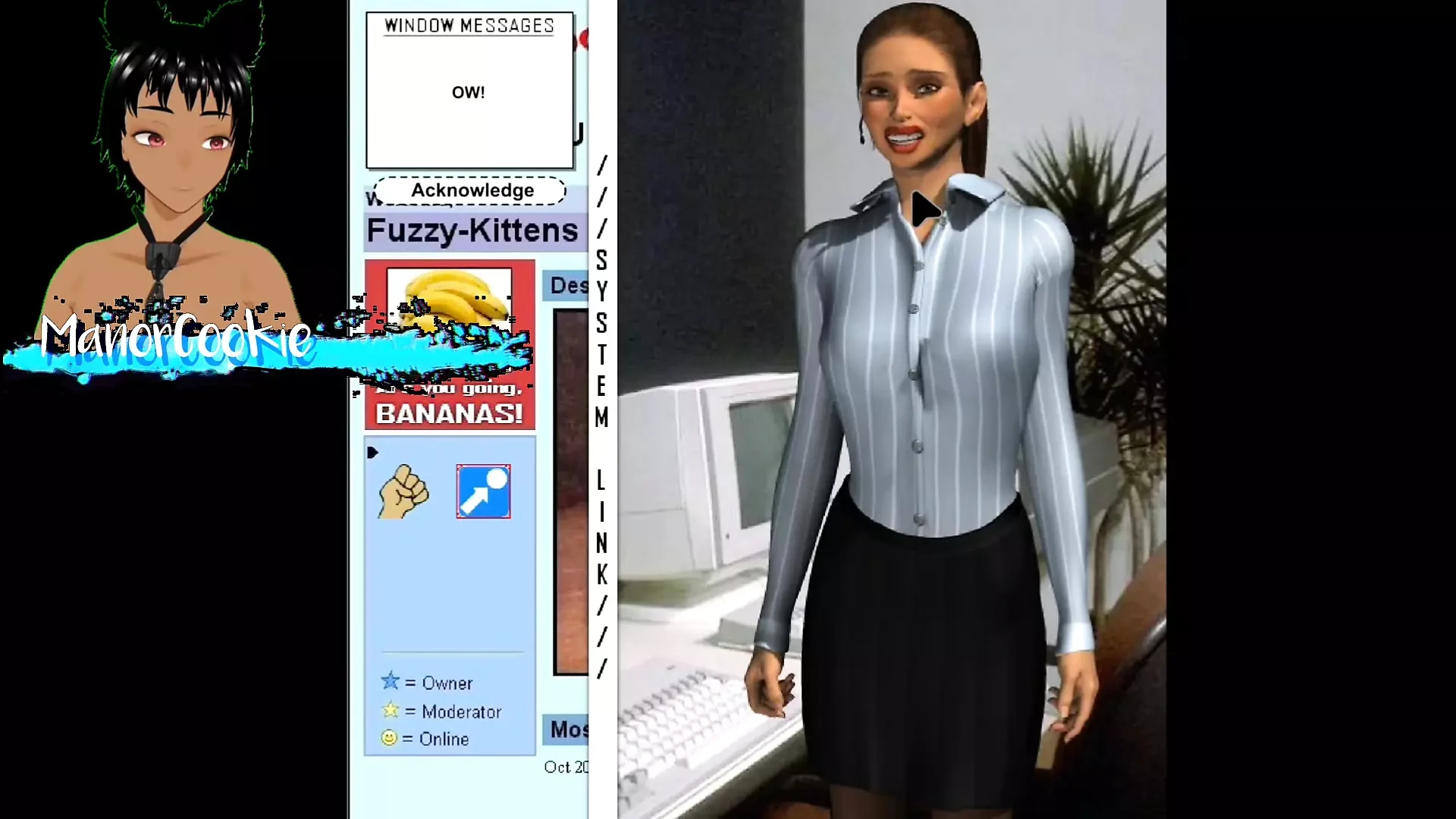 Su il wazoo - Ho trovato questo gioco in cui disordini una signora dell'ufficio ed è qualcosa con internet di tipo molto vecchio