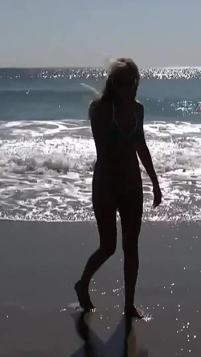 Thrilling moment from "Cute College Girl Lacy Pickup at Beach for First Casting Fuck"