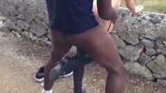 Amateur Milf pounded outdoors by black guy