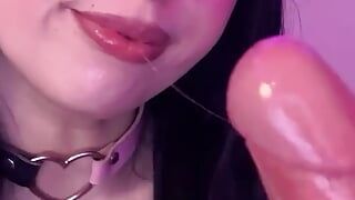 Girl really loving the taste of dick and giving amazing blowjob