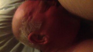 Greedy grandpa slurps my big fat cock