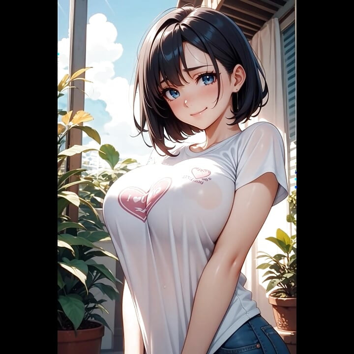 Frumusețe cu păr negru, tentație cu țâțe uriașe