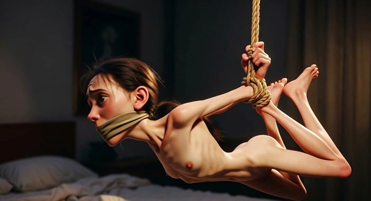 Skinny Slave Girl Bound Tight - Desperate & Begging for Mercy