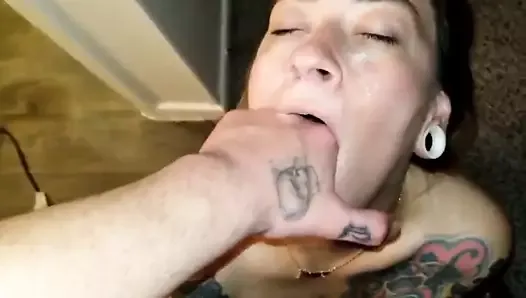spit in her mouth