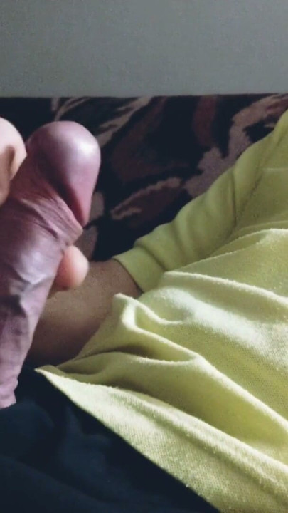 Hard uncut cock sliding foreskin | Clip 1