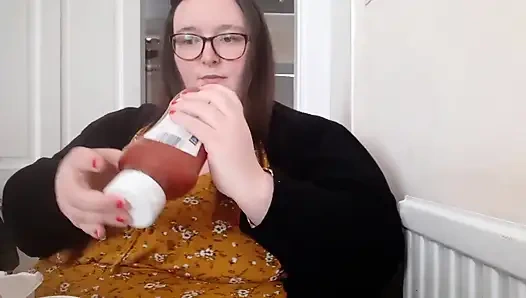 BBW SSBBW stuffing belly fish and chips