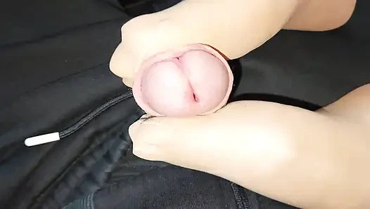 Real amateur stepmom seduces and teases her stepson and gives him a footjob in the car, in public