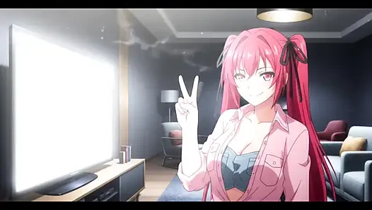 Sylvia caught a guy with a huge cock and fucked him hard. Hentai cosplay of Sylvia van Hossen