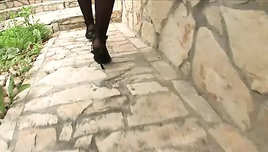 Intense orgams for a hot brunette with big boobs