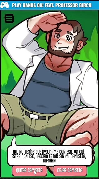 Gameplay masturbando al Prof. Birch.