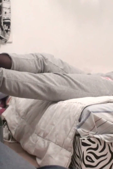 Nylon feet licking