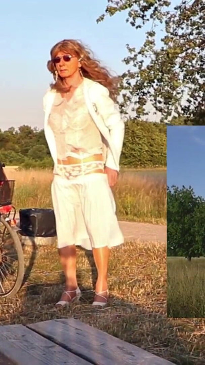 Epic moment from "Plugged Biking In Shiny Nylon Stockings"