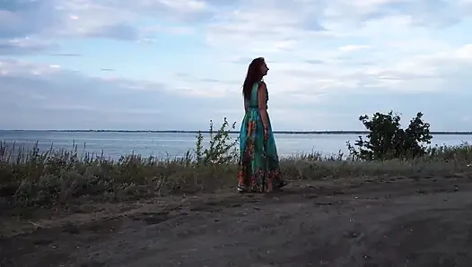 Volga marge in evening