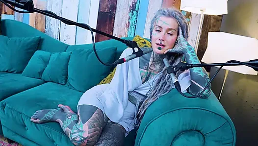 I talk about U - uncomfortable - ASMR podcast SFW talking goth skinny girl dreadlocks tattoo model inked girl