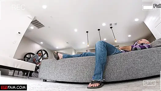 Stepdad Makes Stepdaughter Play With His Cock
