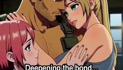 Threesome fucked in forest house