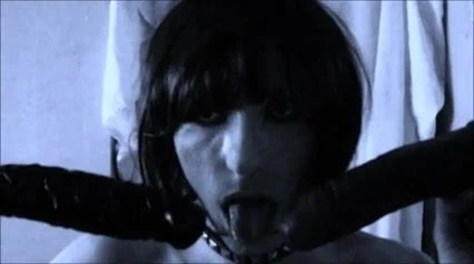 CD gags and chokes on dildo