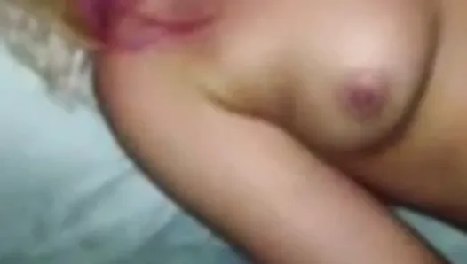 Cumming on girlfriend's tummy and tits