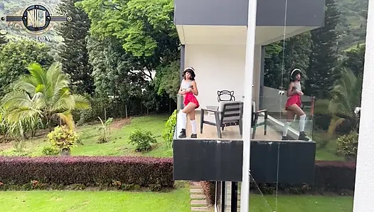 A Petite Girl Seduces Her Neighbor to Put His Cock in Her