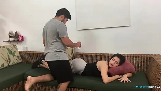 I accident my neighbor and help her with first aid after a fuck!