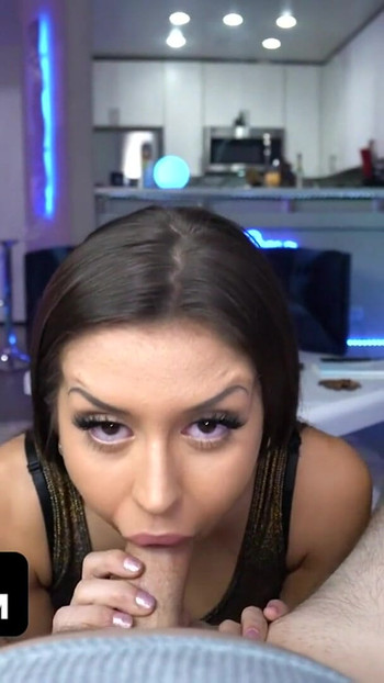Emotional moment from "Bored Latina Beauty Makes Home Party With BF During Lockdown"