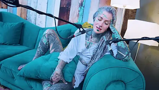 I talk about H - Happiness - ASMR podcast SFW talking goth skinny girl dreadlocks tattoo model inked girl