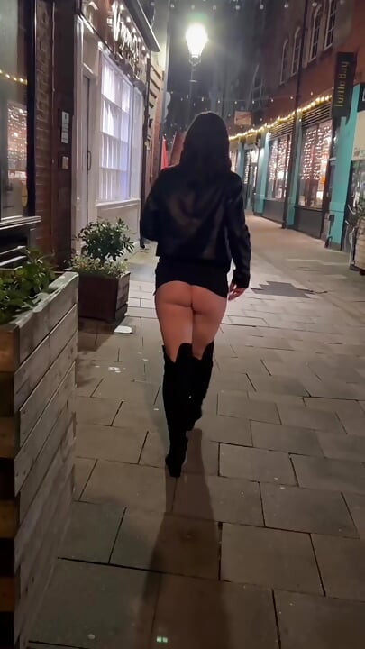 Public flashing street walking