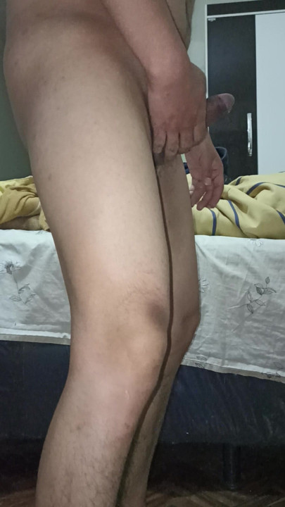 Practicing to catch my wife as a puppy when I return from a trip