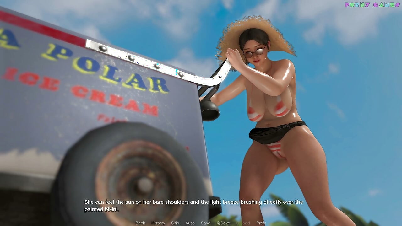 Friendly Housewife by White Foam - Getting Drilled by an Old Man, on the Beach, Behind Her Husband 12