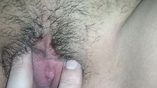 Fingered and dripping creampie