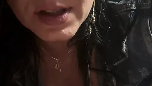 Denim Deepthroat, Gagging and Spit Play. Double Cum Swallow