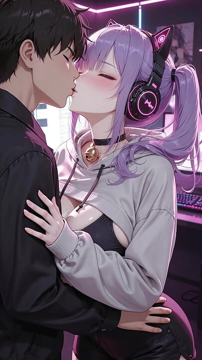 Un streamer voluptos și sexy invită un fan și îl lasă să o fută ca o curvă în studioul ei. - Conținut generat de AI