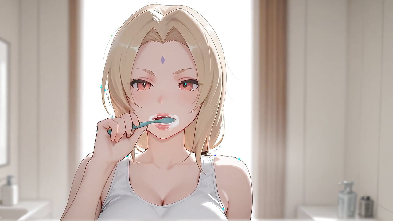 Nevlastní Matka Tsunade Omylem Viděla Obrovský Penis Svého Nevlastního Syna a Nemohla Odolat. Tsunade Cosplay V Hentai Stylu.